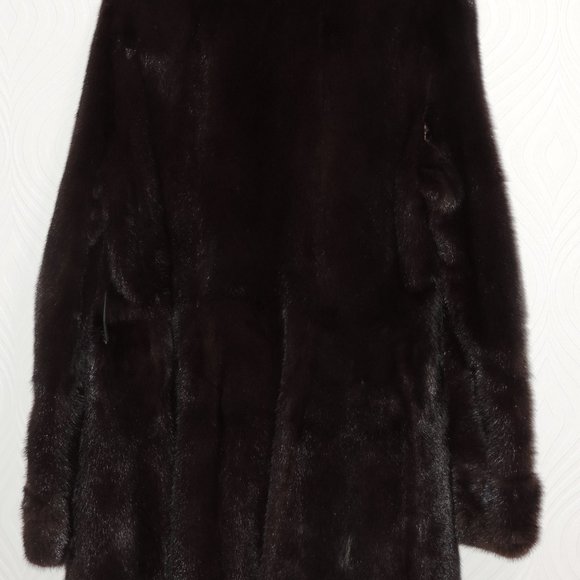 GARTENHAUS Vintage Genuine Real Ranch Dark Mahogany Mink Fur Coat Jacket sz M - Picture 7 of 13